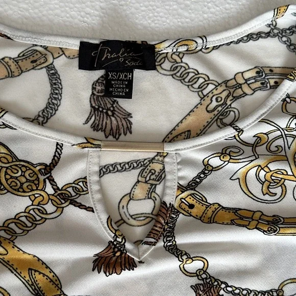 Thalia‎ Sodi Women Western Equestrian Top XS Rodeo Ranch Barn Tunic Top - Picture 6 of 7